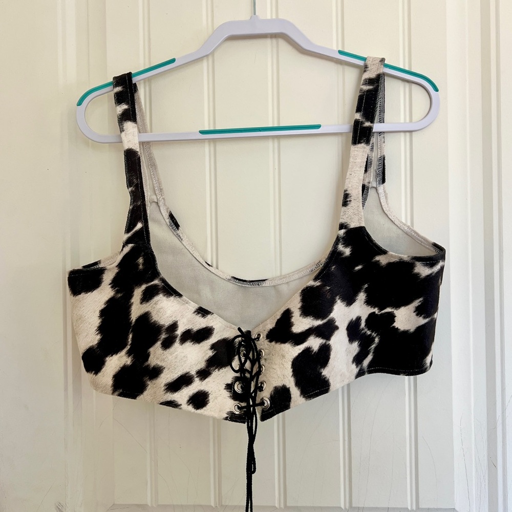 Prairie Misfit cow print corset belt, never worn, one size